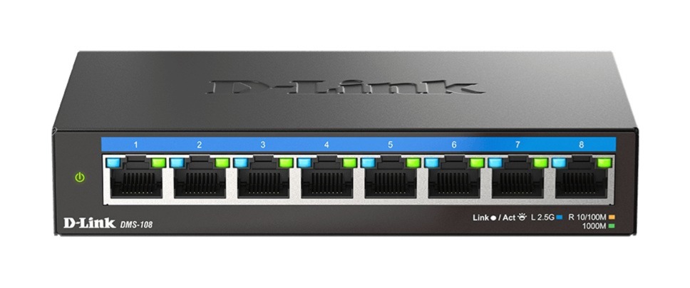 Obrázek D-Link DMS-108/E 8-port 2.5G Multi-Gigabit QoS IGMP Snooping Switch