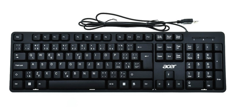 Obrázek Acer Wired Keyboard/Drátová USB/CZ-SK layout/Černá