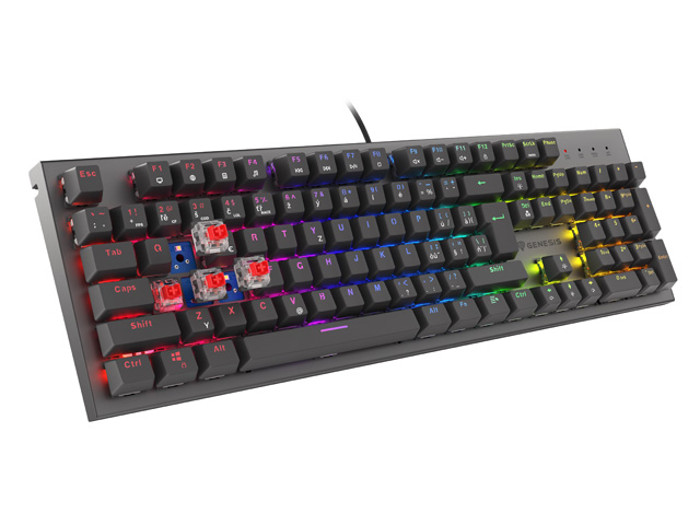 Obrázek Genesis herní mechanická klávesnice THOR 303/RGB/Outemu Red/Drátová USB/CZ-SK layout/Černá