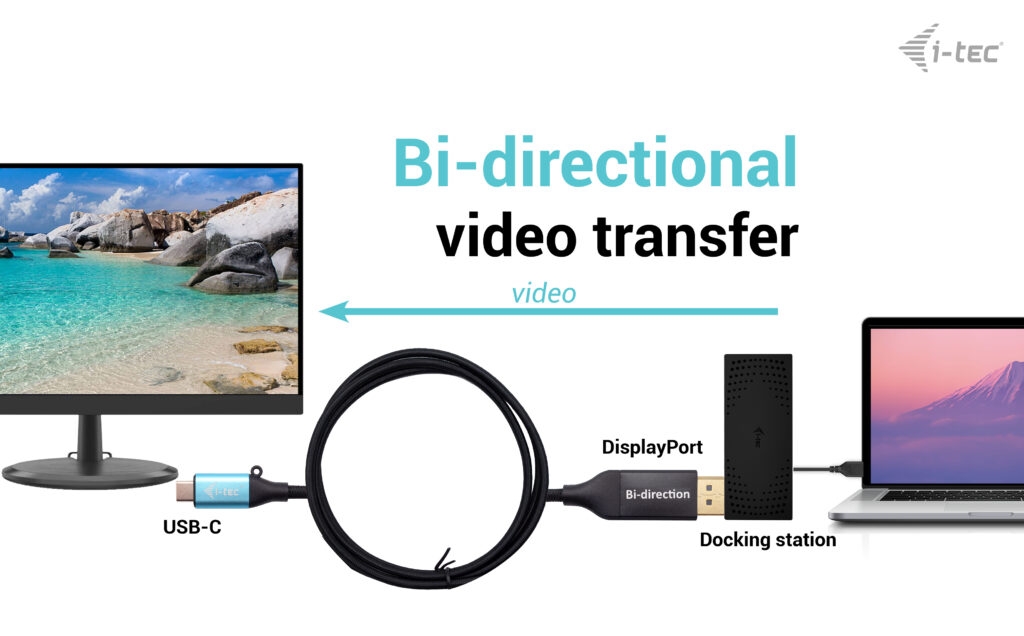 Obrázek i-tec USB-C DisplayPort Bi-Directional Cable Adapter 8K/30Hz 150cm