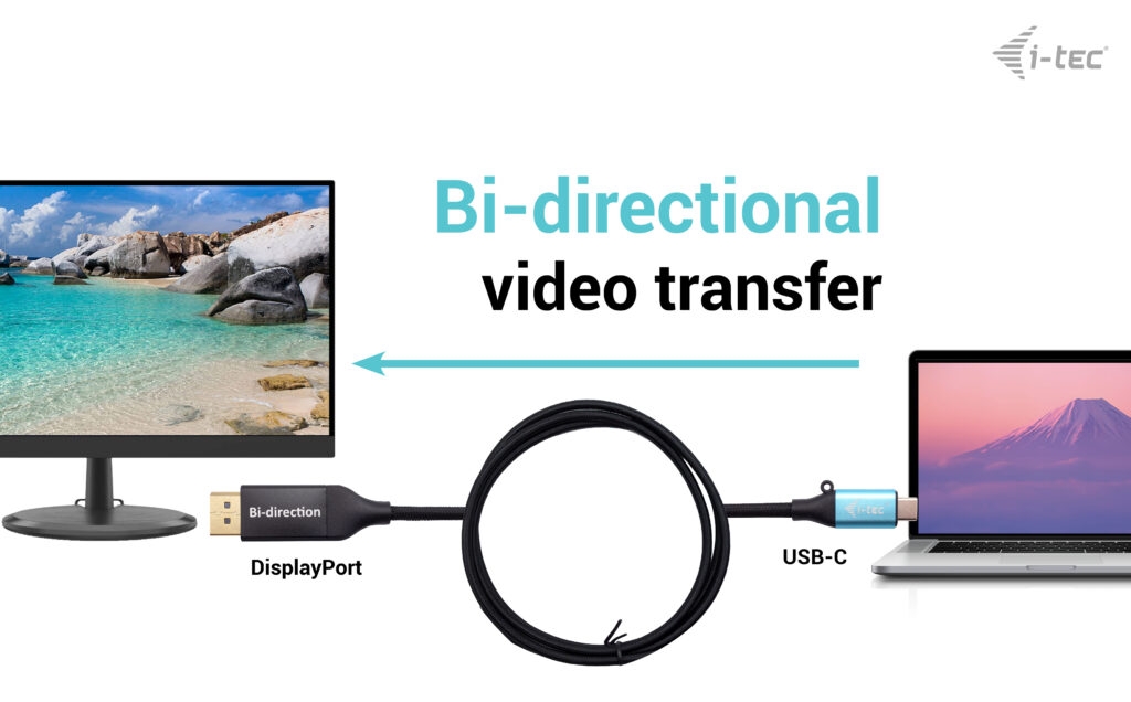 Obrázek i-tec USB-C DisplayPort Bi-Directional Cable Adapter 8K/30Hz 150cm