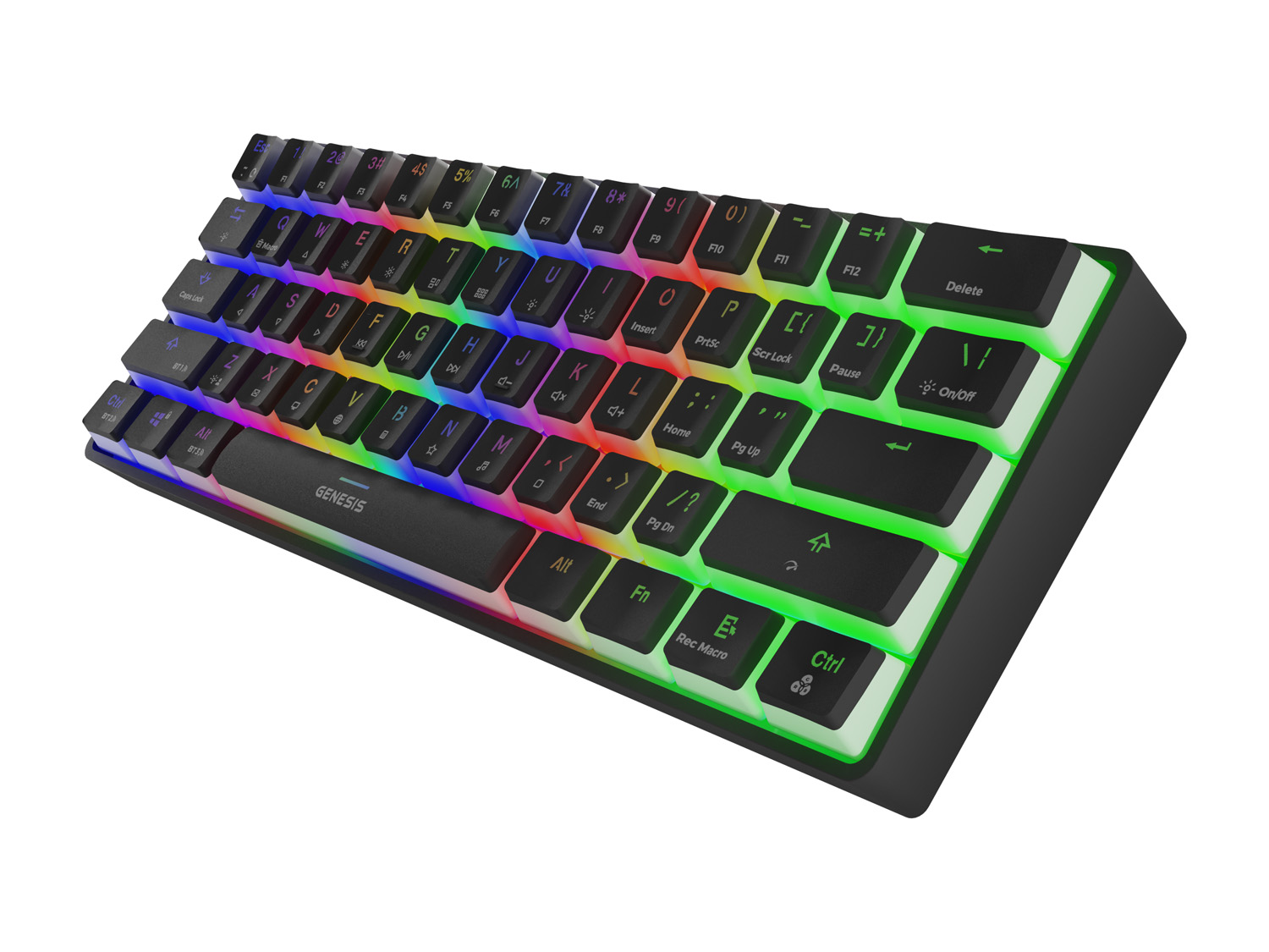 Obrázek Genesis herní klávesnice THOR 660/RGB/Gateron Brown/Bezdrátová USB + Bluetooth/US layout/Černá