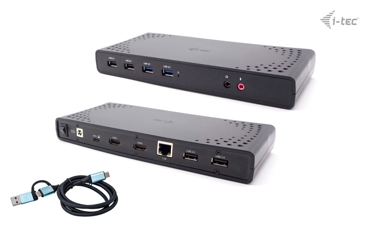 Obrázek i-tec USB 3.0/USB-C/Thunderbolt, 2x HDMI Docking Station, PD 100W