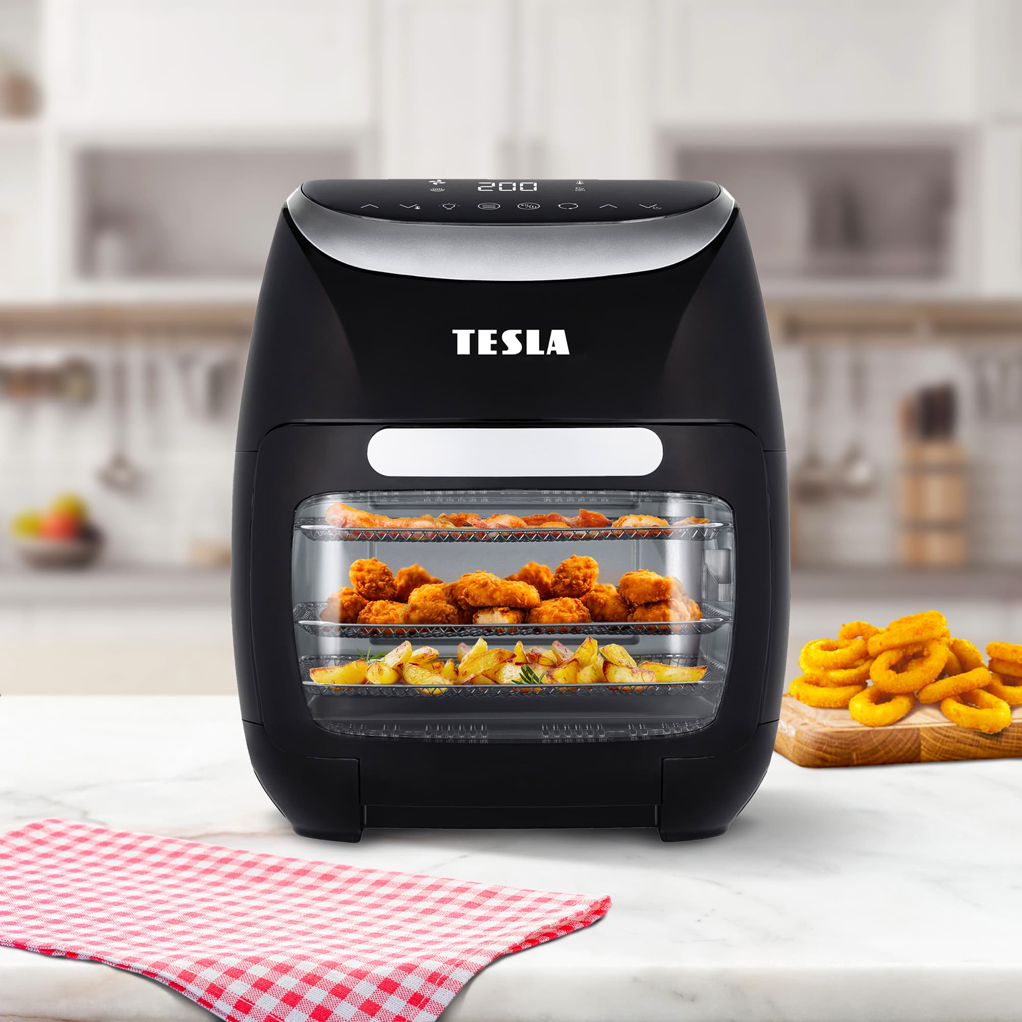 Obrázek TESLA AirCook & Grill QG600 multifunkční digitální horkovzdušná fritéza