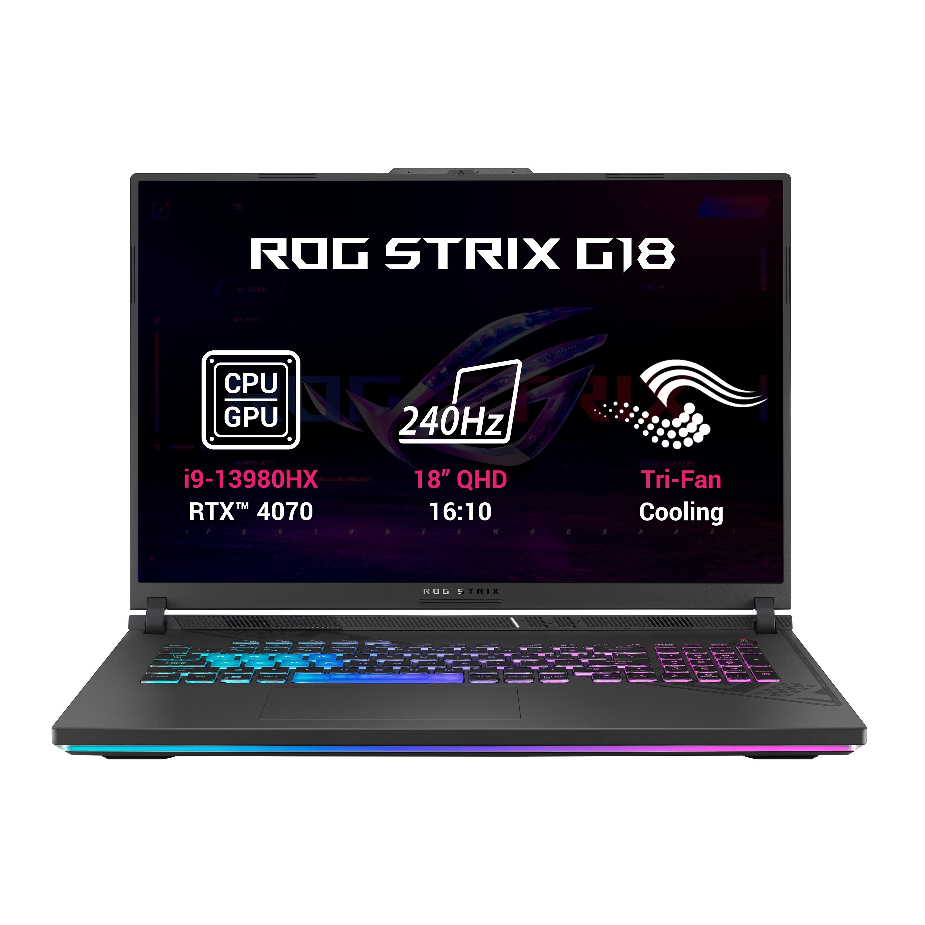 Obrázek ASUS ROG Strix G18/G814JI/i9-13980HX/18"/2560x1600/32GB/1TB SSD/RTX 4070/W11H/Gray/2R