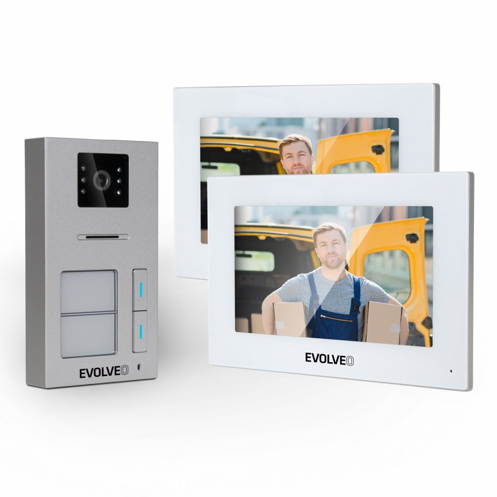 Obrázek EVOLVEO DoorPhone AP2-2, drátový videotelefon pro dva byty s aplikací