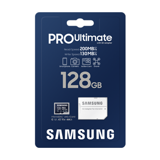 Obrázek Samsung PRO Ultimate/micro SDXC/128GB/UHS-I U3 / Class 10/+ Adaptér/Modrá