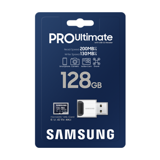 Obrázek Samsung PRO Ultimate/micro SDXC/128GB/UHS-I U3 / Class 10/+ Adaptér/Modrá