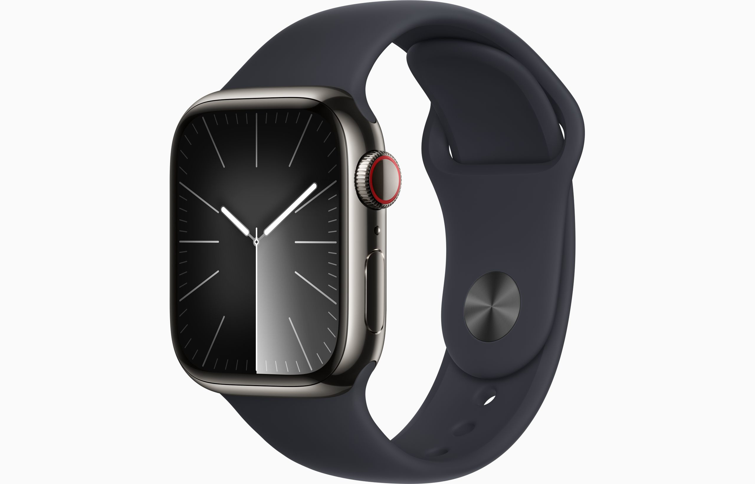 Obrázek Apple Watch S9 Cell/41mm/Graphite/Sport Band/Midnight/-S/M