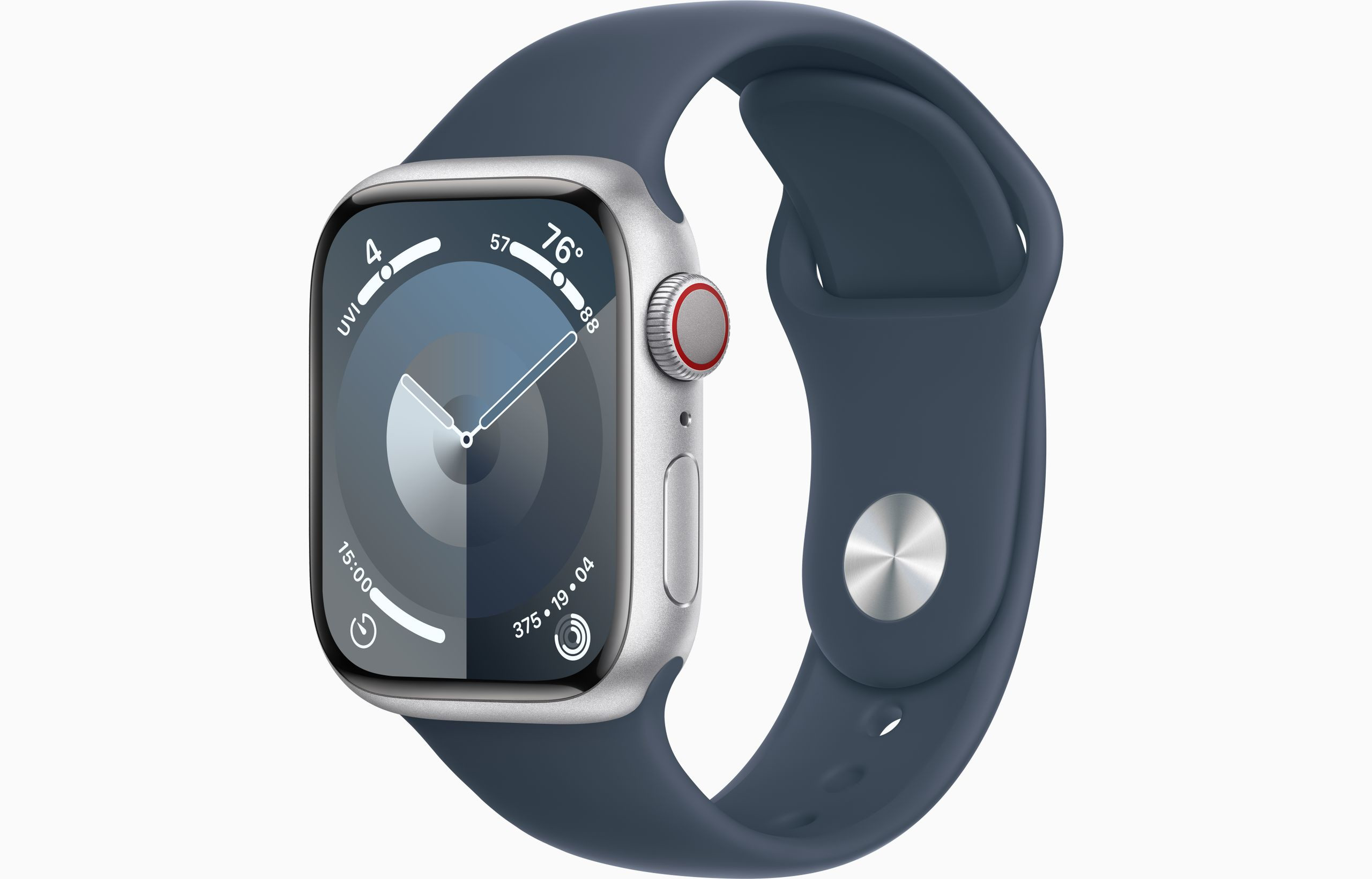 Obrázek Apple Watch S9 Cell/45mm/Silver/Sport Band/Storm Blue/-S/M