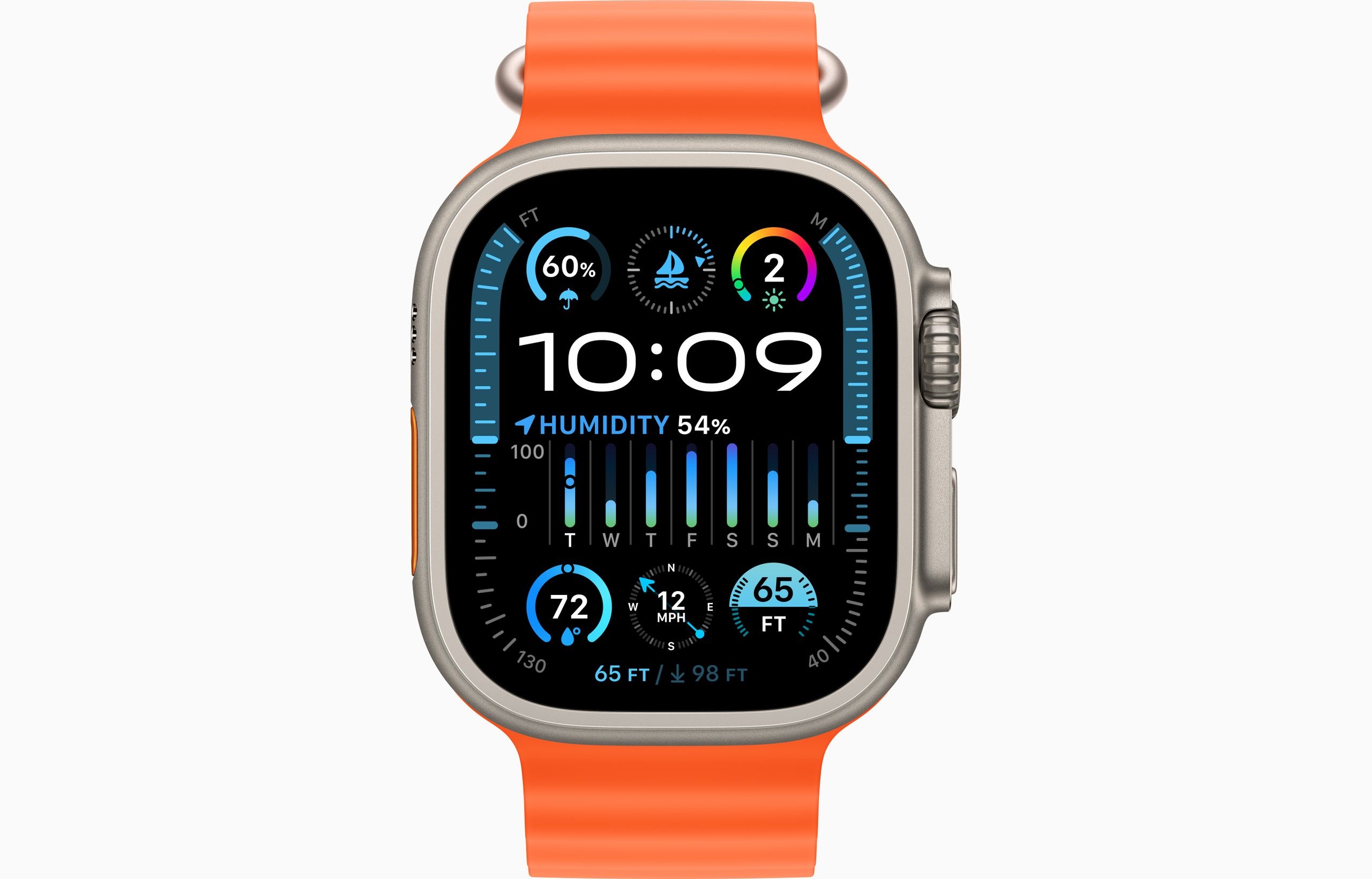 Obrázek Apple Watch Ultra 2/49mm/Titan/Sport Band/Orange Ocean