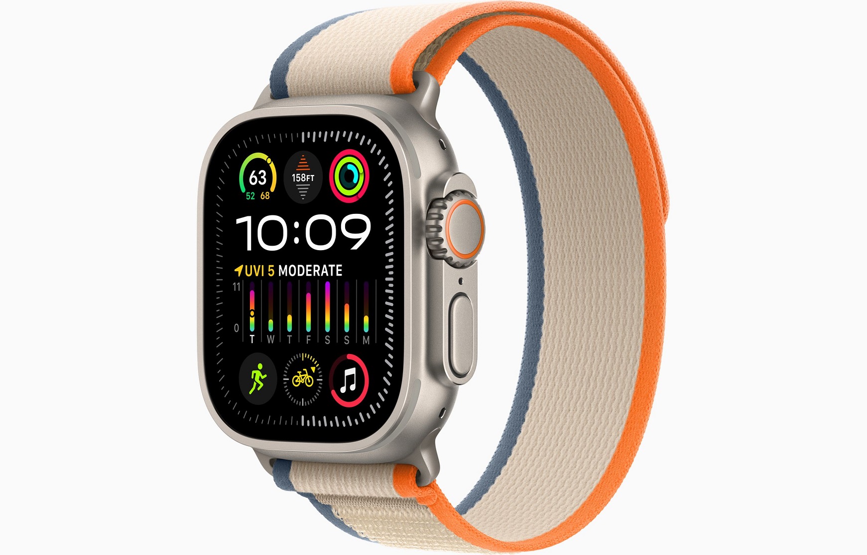 Obrázek Apple Watch Ultra 2/49mm/Titan/Sport Band/Orange-Beige Trail/-M/L