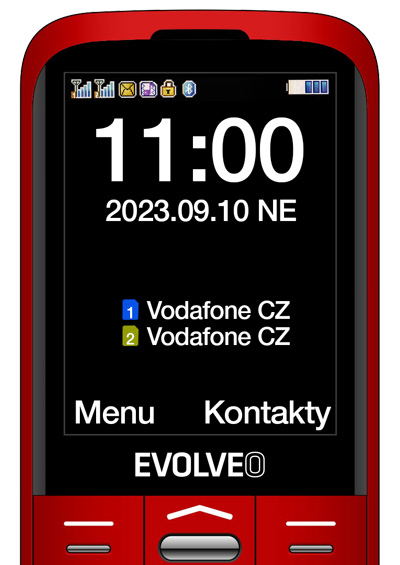 Obrázek EVOLVEO EasyPhone XO, mobilní telefon pro seniory s nabíjecím stojánkem (červená barva)