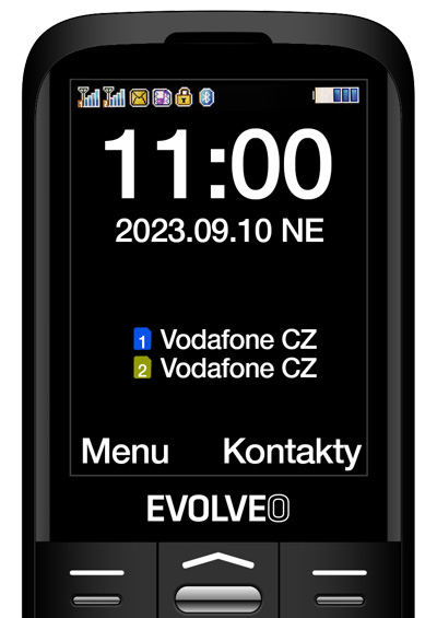 Obrázek EVOLVEO EasyPhone XO, mobilní telefon pro seniory s nabíjecím stojánkem (černá barva)