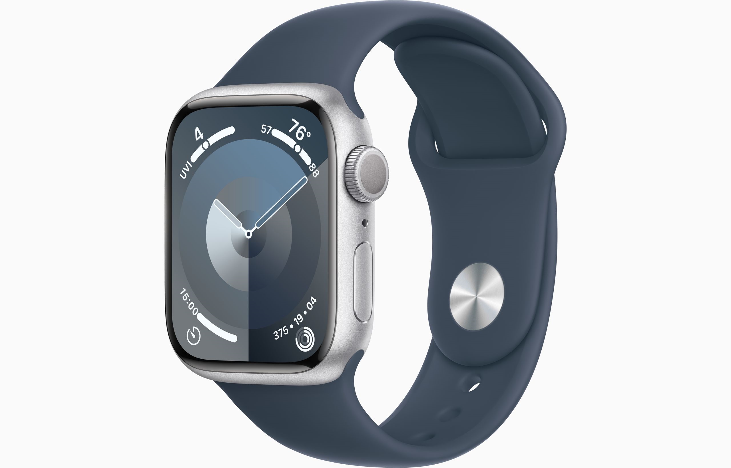 Obrázek Apple Watch S9/45mm/Silver/Sport Band/Storm Blue/-S/M