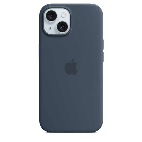 Obrázek iPhone 15+ Silicone Case with MS - Storm Blue