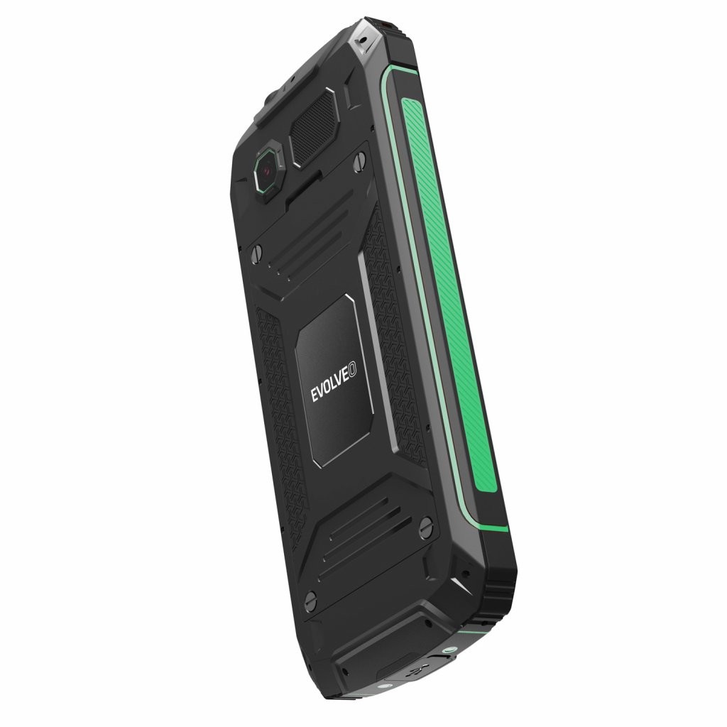 Obrázek EVOLVEO StrongPhone W4, vodotěsný odolný Dual SIM telefon, černo-zelená