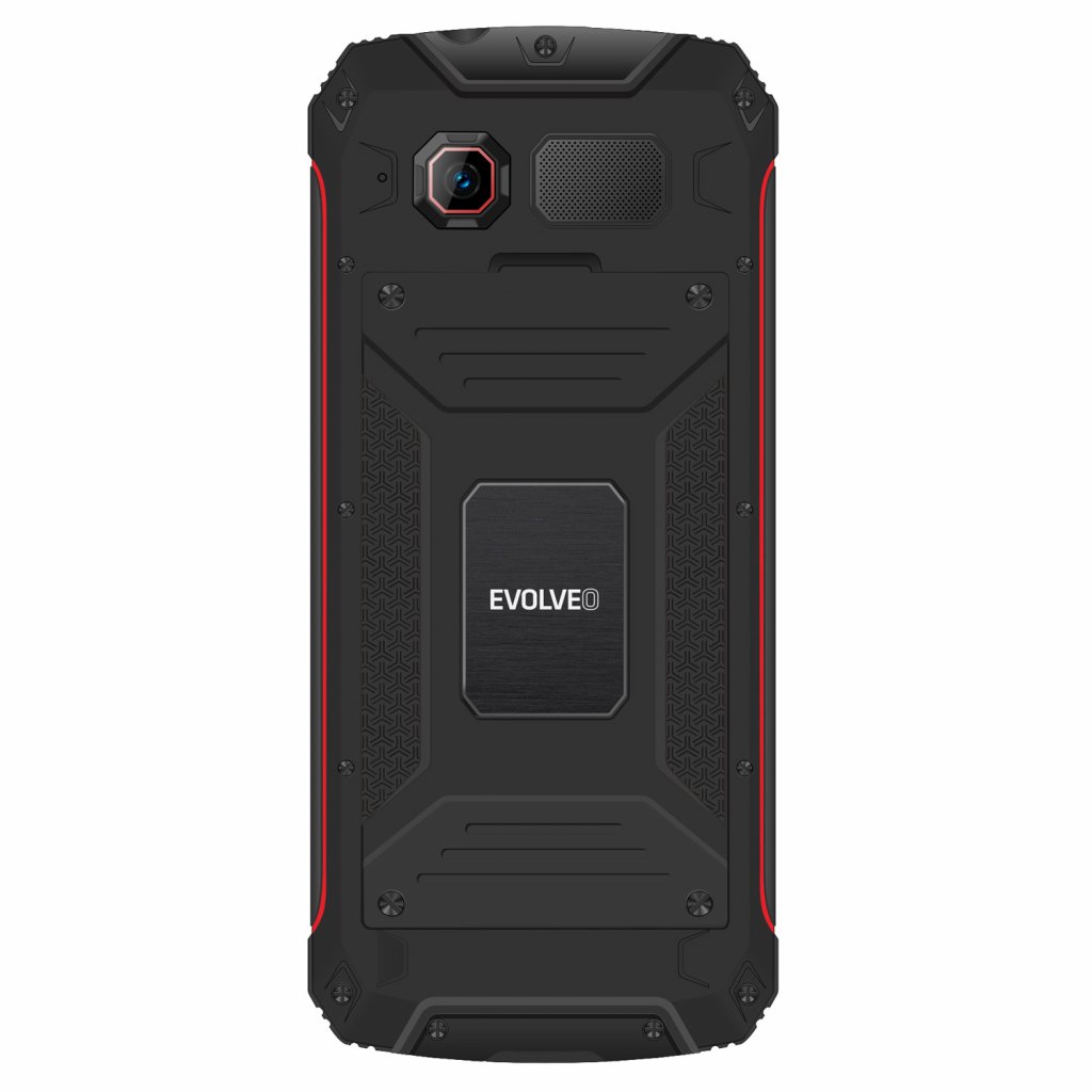 Obrázek EVOLVEO StrongPhone W4, vodotěsný odolný Dual SIM telefon, černo-červená