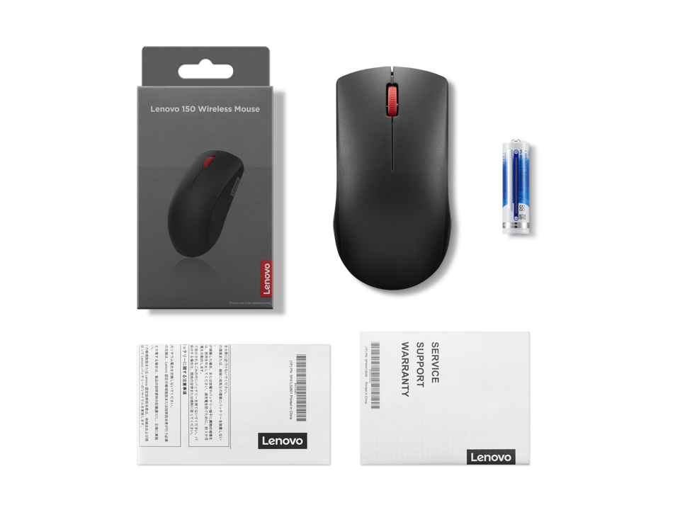 Obrázek Lenovo 150/Kancelářská/Optická/1 000 DPI/Bezdrátová USB/Černá