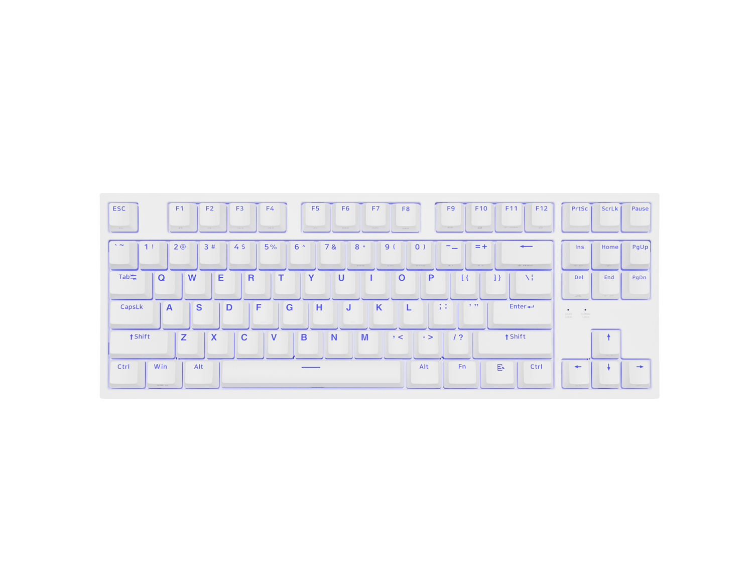 Obrázek Genesis herní mechanická klávesnice THOR 404/RGB/Gateron Yellow Pro/Drátová USB/US layout/Bílá