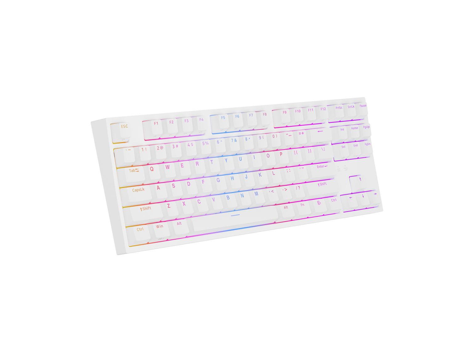 Obrázek Genesis herní mechanická klávesnice THOR 404/RGB/Gateron Yellow Pro/Drátová USB/US layout/Bílá