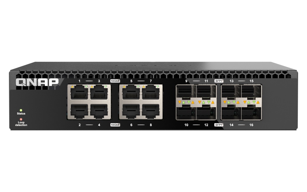 Obrázek QNAP switch QSW-3216R-8S8T (8x 10G GbE porty + 8x 10G SFP+ porty, poloviční šířka)