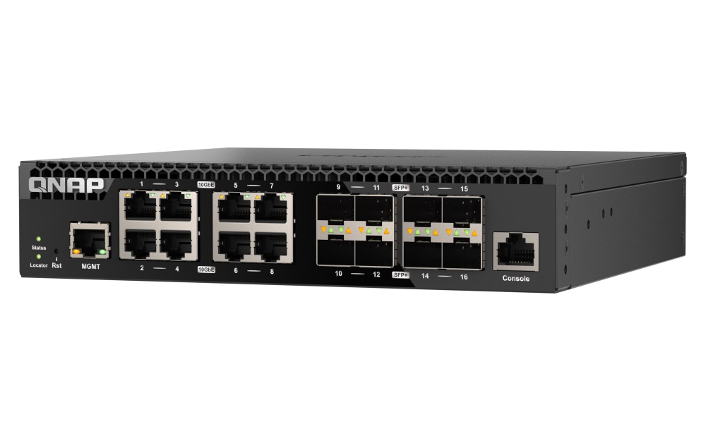 Obrázek QNAP switch QSW-3216R-8S8T (8x 10G GbE porty + 8x 10G SFP+ porty, poloviční šířka)