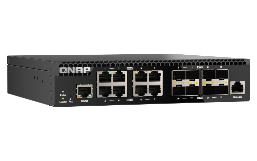 Obrázek QNAP switch QSW-3216R-8S8T (8x 10G GbE porty + 8x 10G SFP+ porty, poloviční šířka)