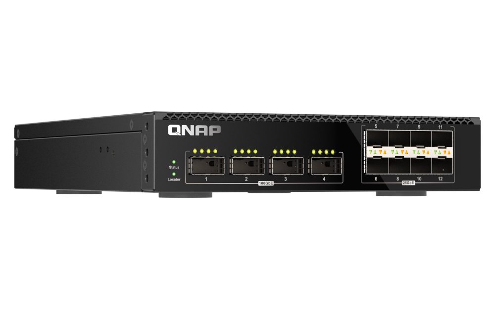 Obrázek QNAP řízený switch QSW-M7308R-4X (4x 100GbE porty + 8x 25GbE porty, poloviční šířka)