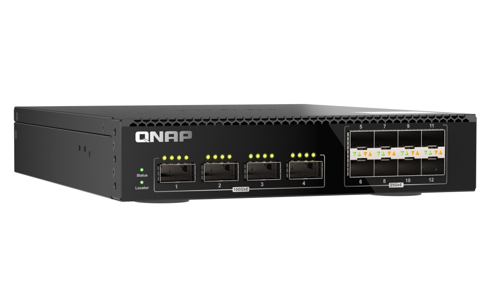 Obrázek QNAP řízený switch QSW-M7308R-4X (4x 100GbE porty + 8x 25GbE porty, poloviční šířka)