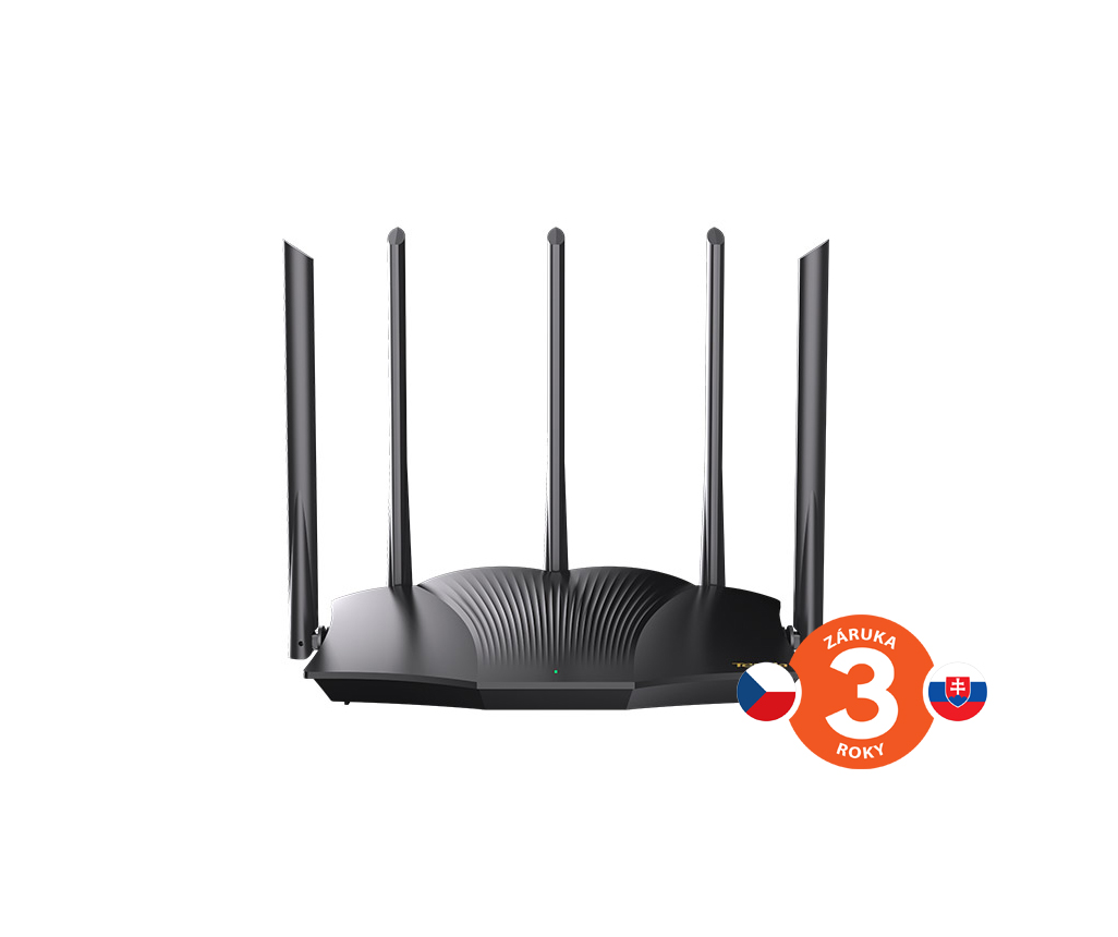 Obrázek Tenda TX12 Pro AX3000 WiFi6 Router, 1x GWAN, 3x GLAN, IPv6, 5x 6dBi, WPA3, Mesh, CZ app