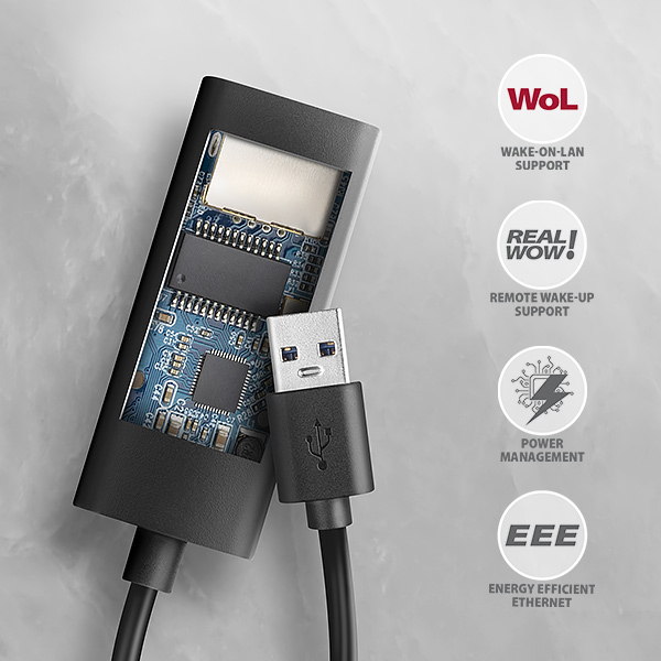 Obrázek AXAGON ADE-AR, USB-A 3.2 Gen 1 - Gigabit Ethernet síťová karta, Realtek 8153, auto instal