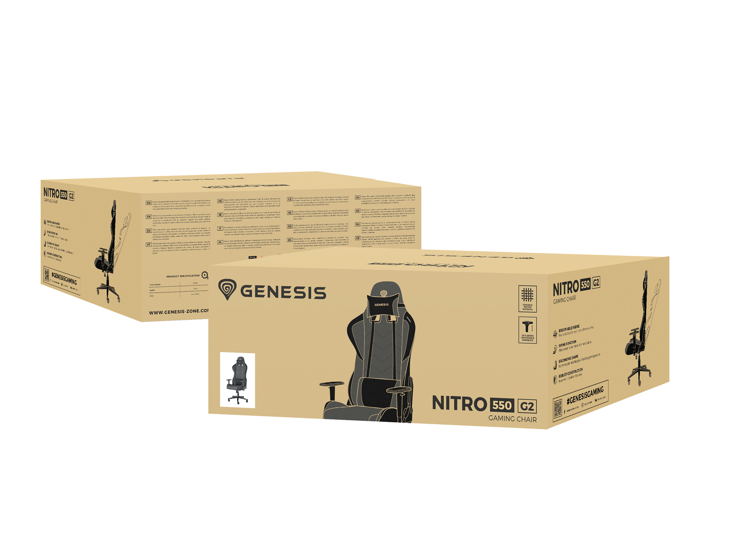 Obrázek Herní křeslo Genesis NITRO 550 G2, šedé