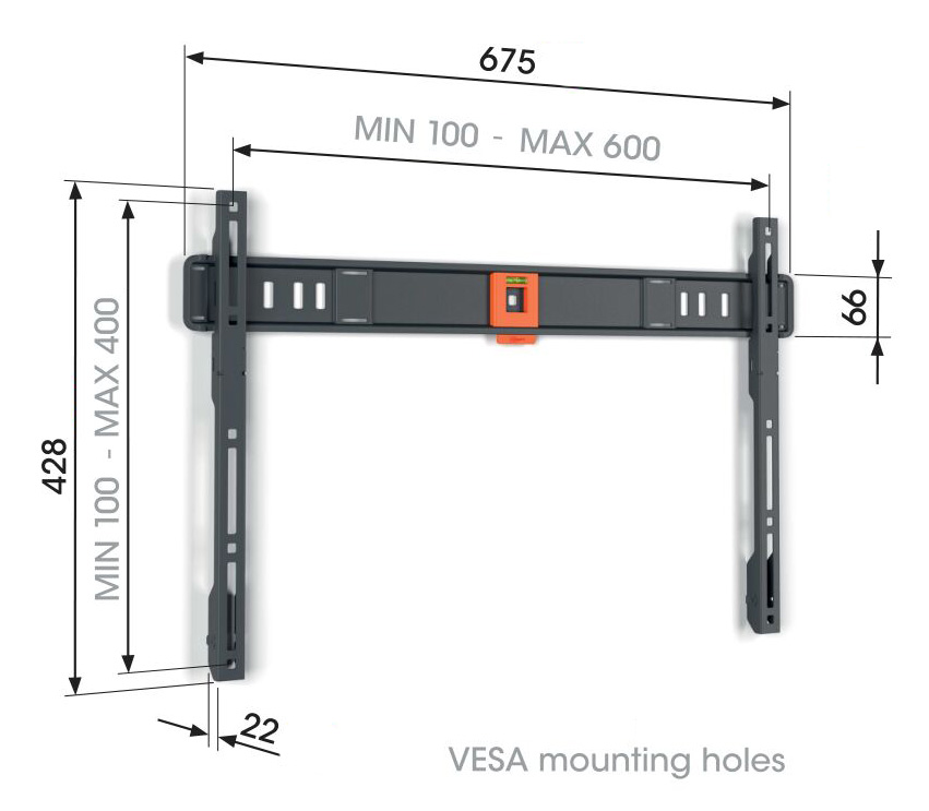 Obrázek Vogel's TVM 1603, fixní TV držák pro obrazovky 40-100", 75 kg