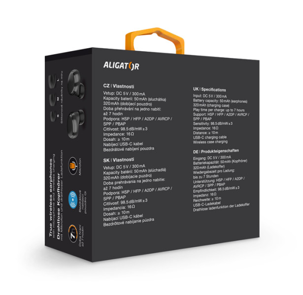 Obrázek Bluetooth sluchátka ALIGATOR PODS PRO 2, černá