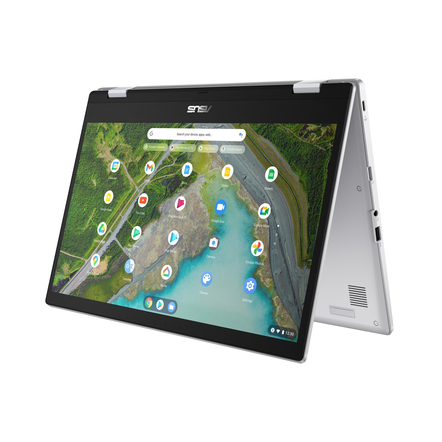 Obrázek ASUS Chromebook CX1 Flip/CX1500FKA/N4500/15,6"/FHD/T/4GB/64GB eMMC/UHD/Chrome/Silver/2R