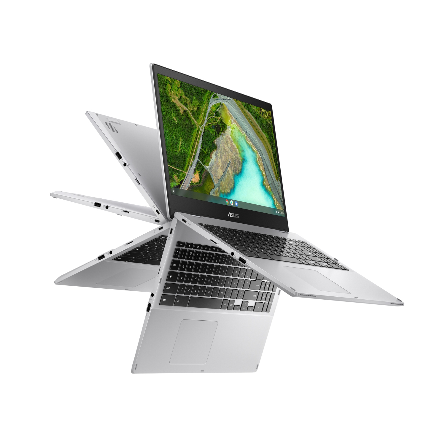 Obrázek ASUS Chromebook Flip CX1/CX1500F/N4500/15,6"/FHD/T/4GB/64GB eMMC/UHD/Chrome/Silver/2R