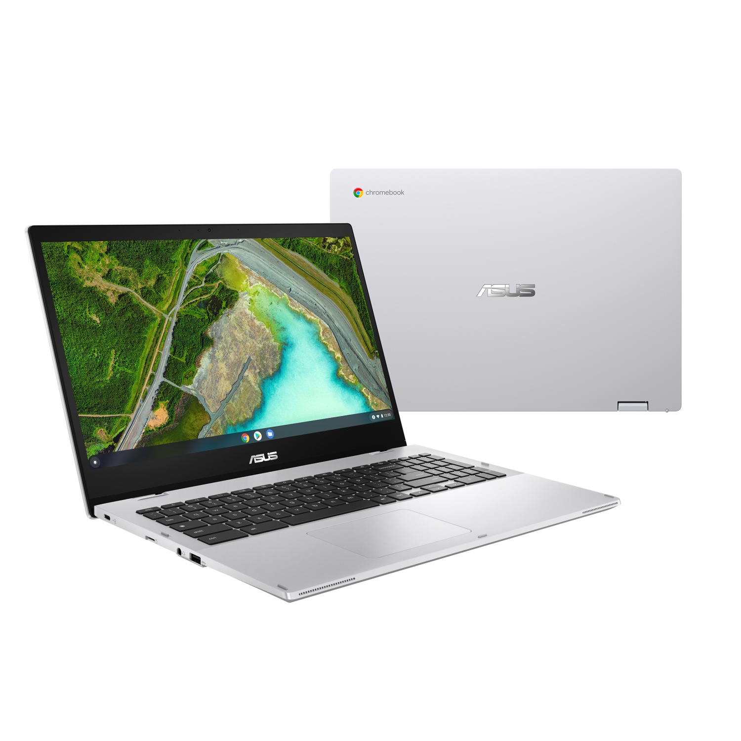 Obrázek ASUS Chromebook CX1 Flip/CX1500FKA/N4500/15,6"/FHD/T/4GB/64GB eMMC/UHD/Chrome/Silver/2R