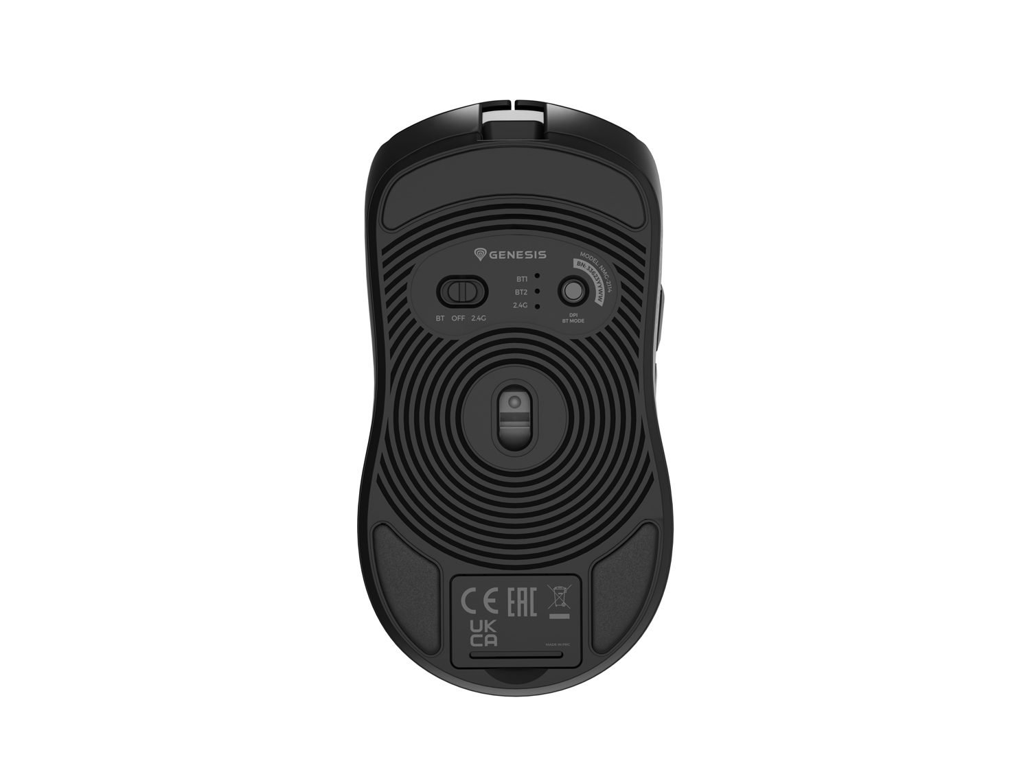 Obrázek Genesis herní myš ZIRCON 500/Herní/Optická/10 000DPI/Bezdrátová USB + Bluetooth/Černá