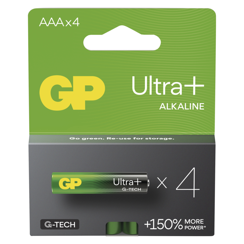Obrázek GP Alkalická baterie ULTRA PLUS AAA (LR03)- 4ks