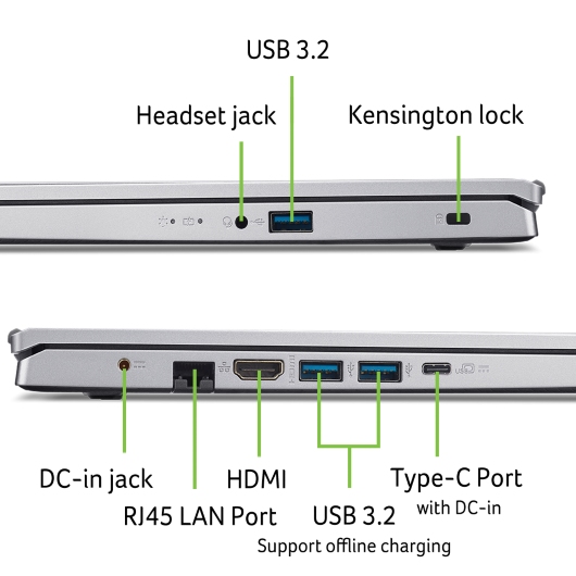 Obrázek Acer Aspire 3/15 (A315-44P)/R5-5500U/15,6"/FHD/16GB/512GB SSD/RX Vega 7/W11H/Silver/2R