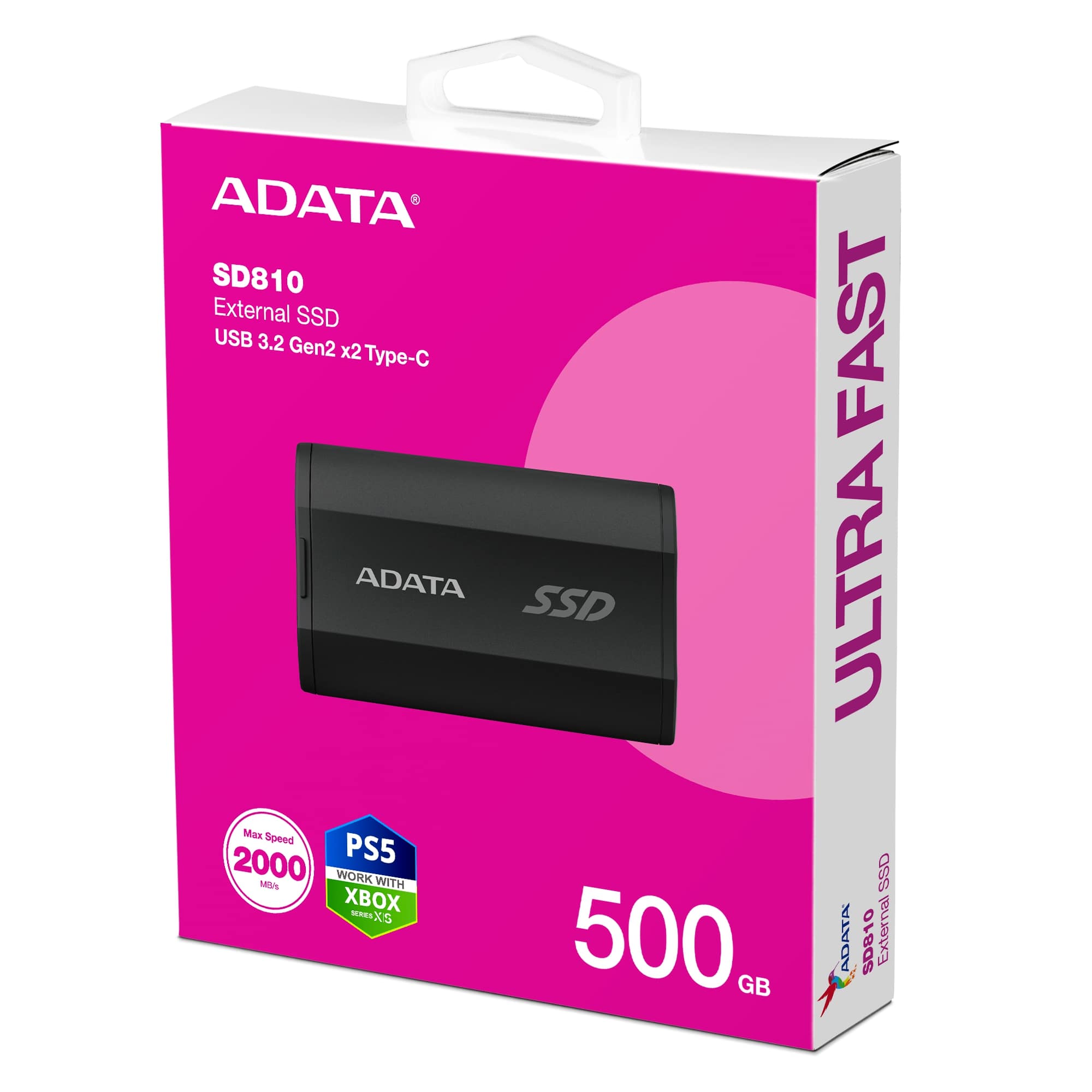 Obrázek ADATA SD810/500GB/SSD/Externí/Černá/5R