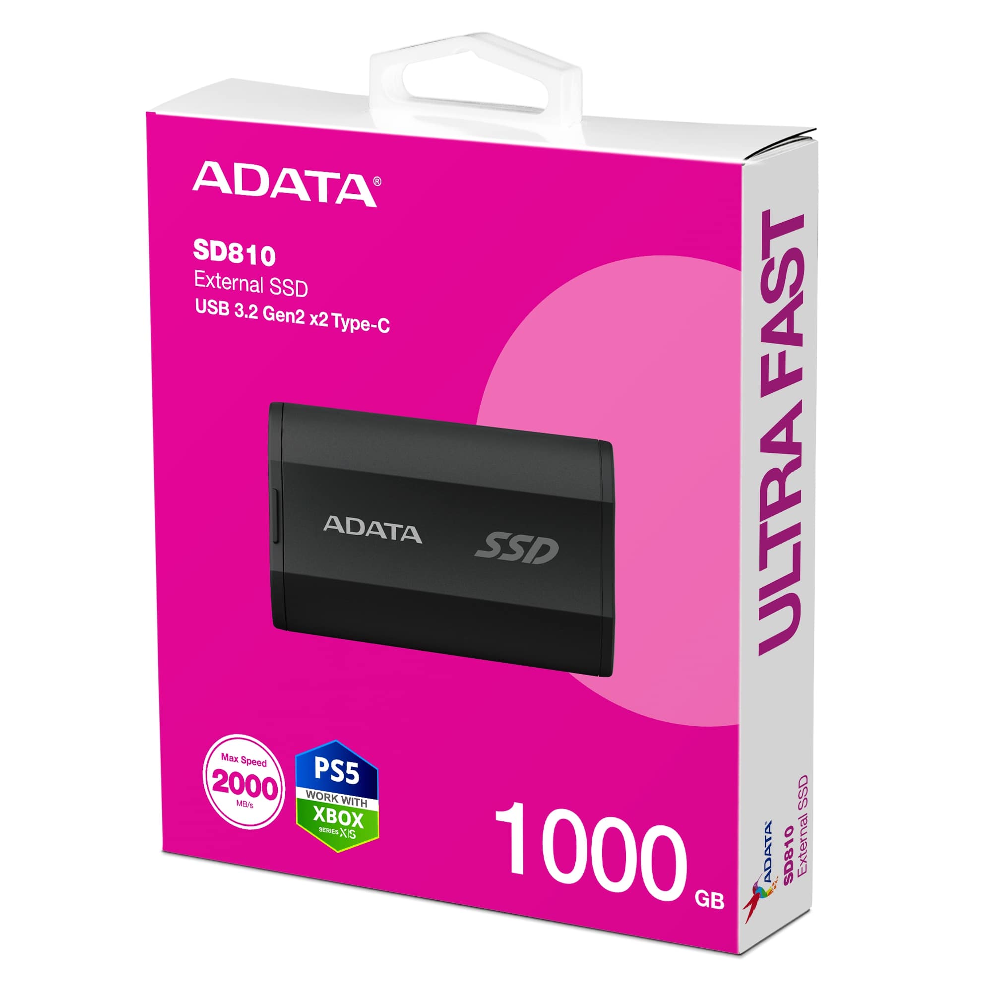 Obrázek ADATA SD810/1TB/SSD/Externí/Černá/5R