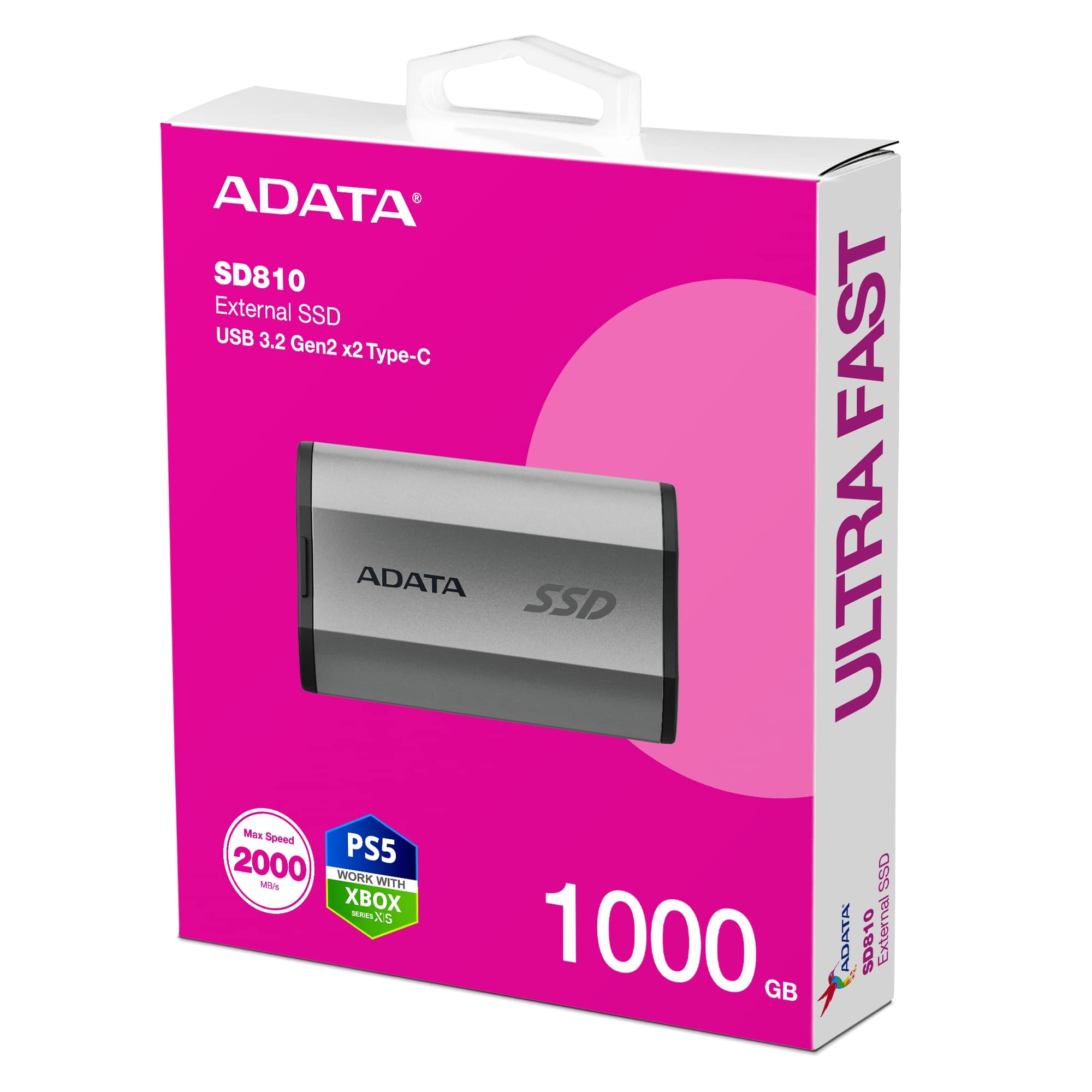 Obrázek ADATA SD810/1TB/SSD/Externí/Stříbrná/5R