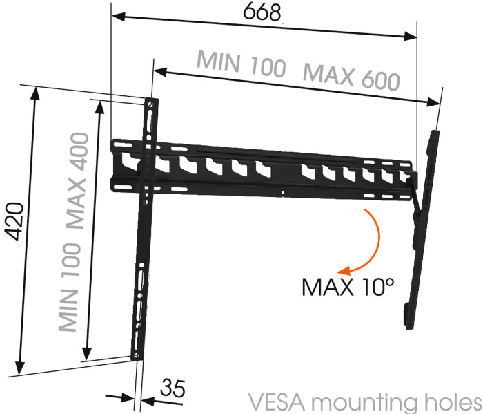 Obrázek MA 4010 držák s náklonem Vogel's pro TV 40-80"