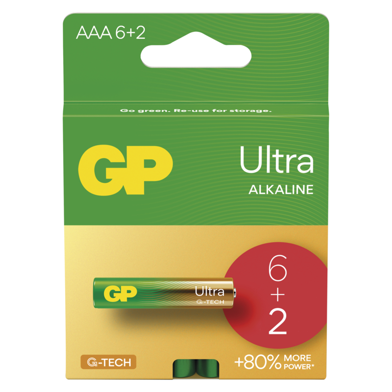 Obrázek GP Alkalická baterie ULTRA AAA (LR03)- 8ks