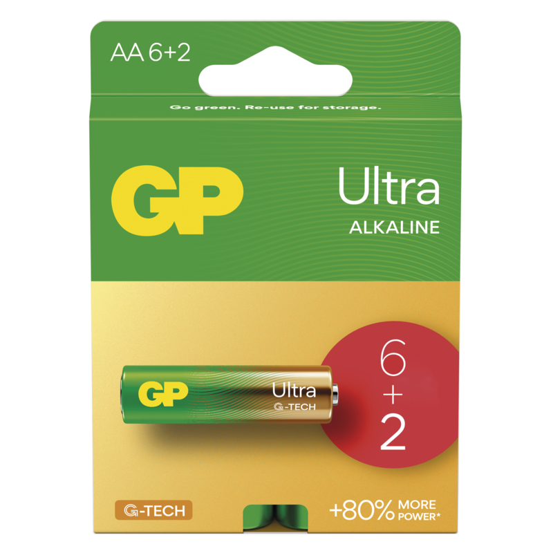 Obrázek GP Alkalická baterie ULTRA AA (LR6)- 8ks