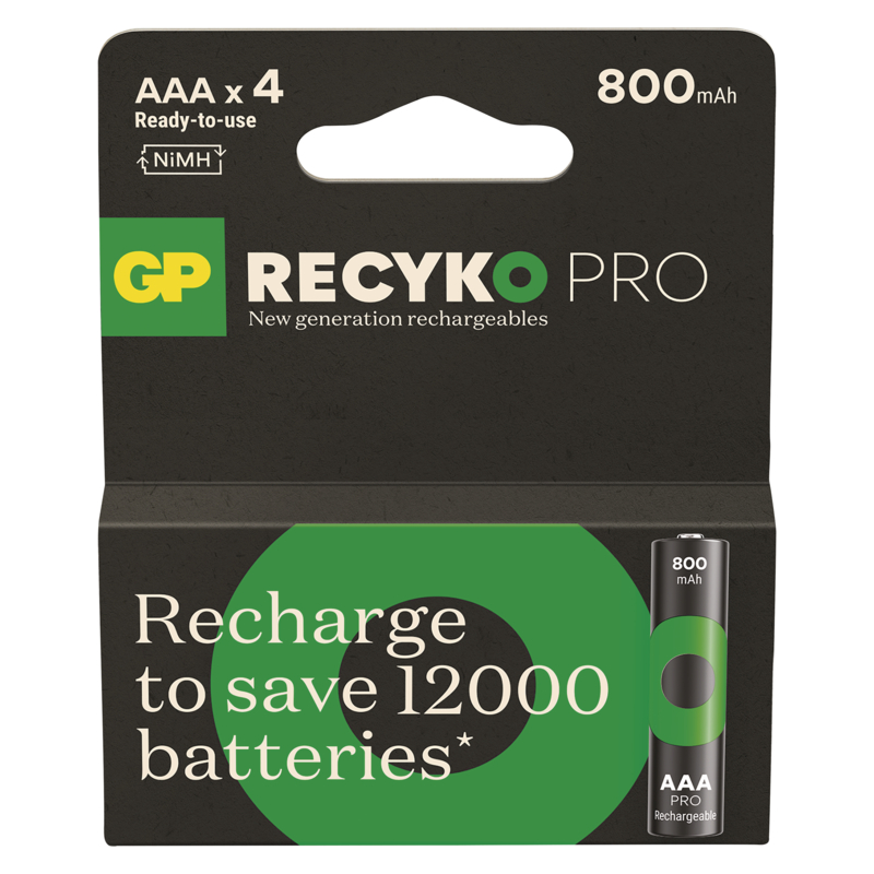 Obrázek GP Nabíjecí bat. ReCyko Pro AAA (HR03) 800mAh- 4ks