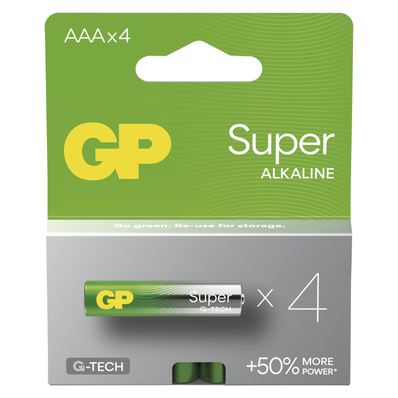Obrázek GP Alkalická baterie SUPER AAA (LR03) - 4ks