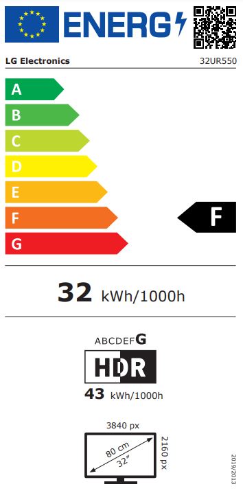 Obrázek LG/32UR550-B/31,5"/VA/4K UHD/60Hz/4ms/Black/2R